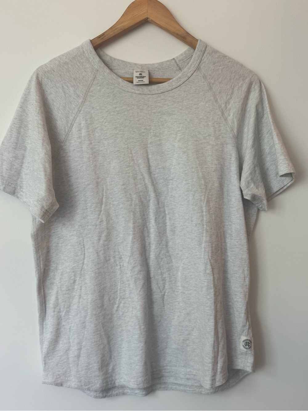 Reigning Champ Lightweight Jersey Raglan T-Shirt Heather Grey Medium